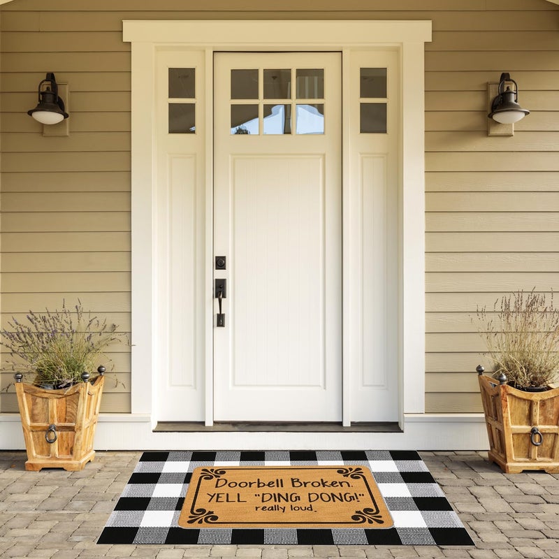 Accssoey Funny Doormat, Bedroom Entrance Door Mat Pad Kitchen Absorbent Mat Anti-Slip Door Mat Absorbent Mat Doorbell Broken Doormat 23.6"Ã—15.7" Inch - Image 4